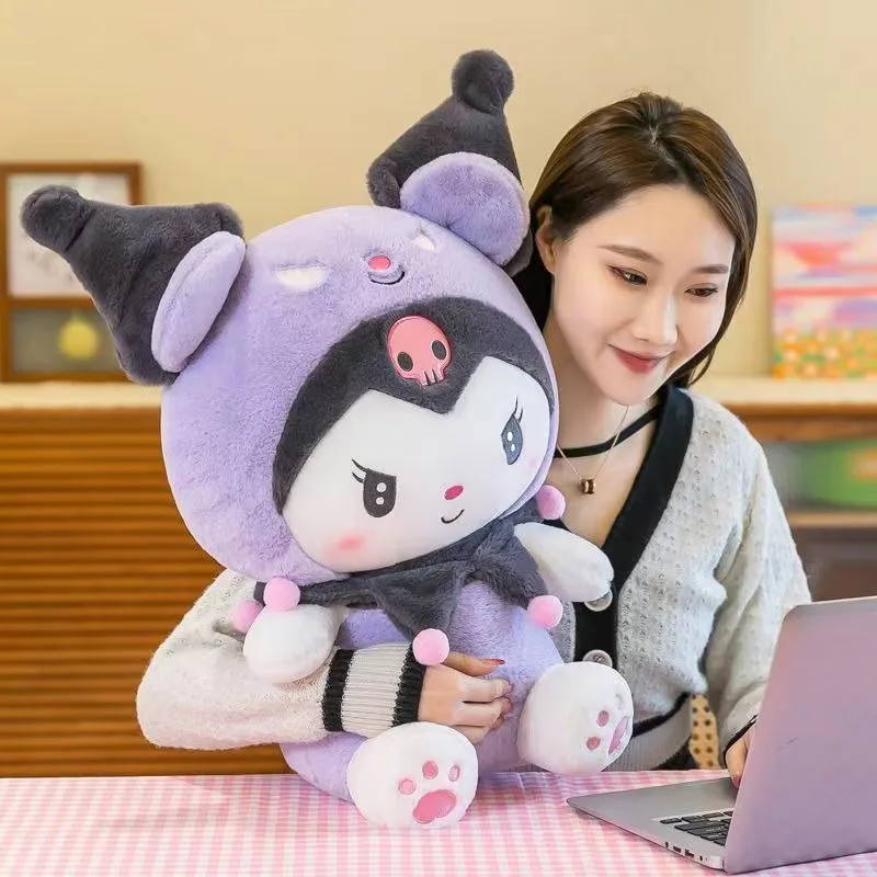 Sanrio Kuromi pluszowe lalki 40/50cm kawaii moja melodia Cinnamoroll miękkie wypchane zwierzęta Anime rysunek poduszka dekoracja kreskówkowa dla dzieci zabawki