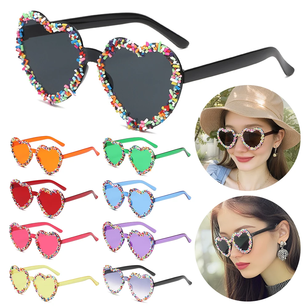 

Y2K Luxury Vintage Sunglasses Heart Shape Candy Color Punk Sunglasses Beach Sun Glasses Party Eyewear