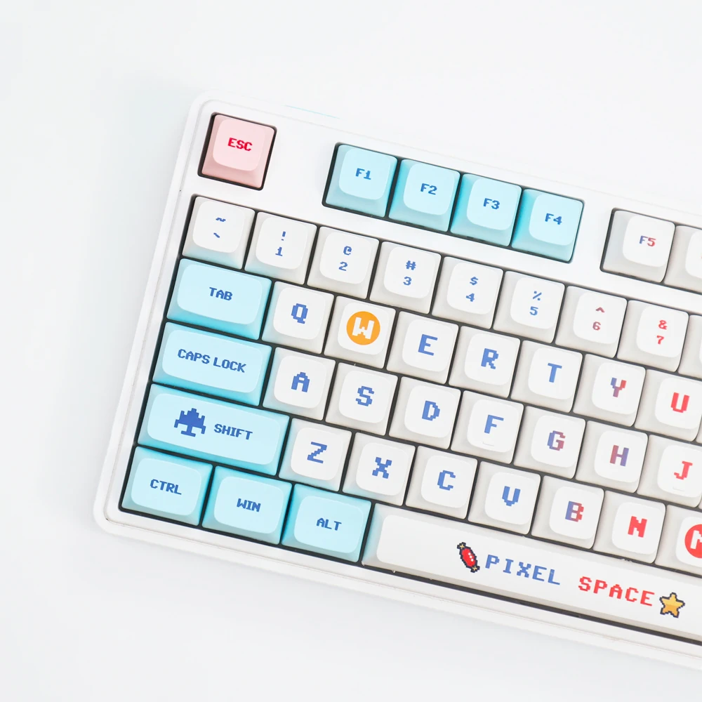 USLION-Capuchons de touches pour clavier mécanique, thème Pixel VAN, PBT, commutateur MX, profil XDA, sublimation de colorant, anglais, coréen, 124 prédire