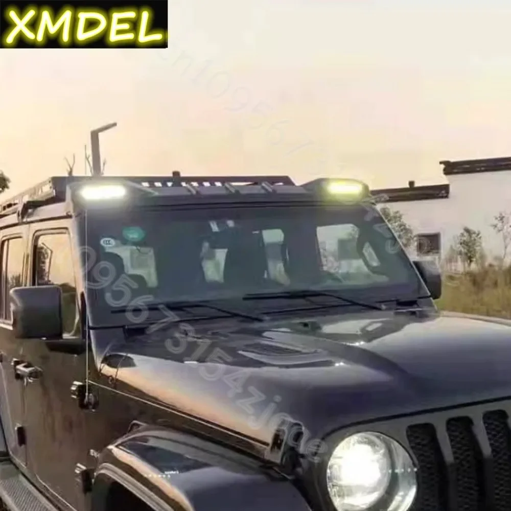 

Front Spoiler with Led Roof Light for Wrangler JK JL 2007-2022 Off-road Exterior Accessories Front Windshield Spoiler Top Wing