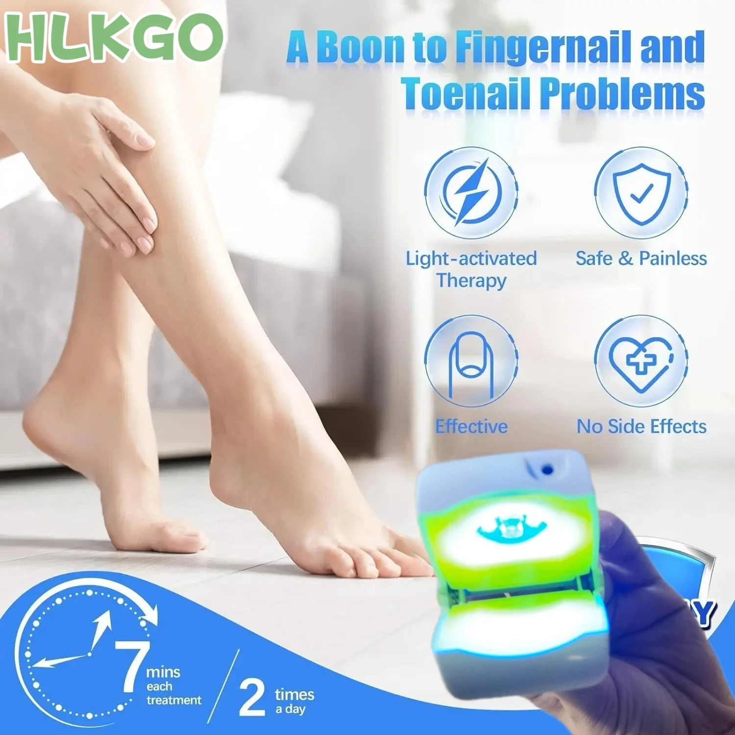 Compact Nail Fungus Laser Treatment Device Blue Light Therapy for Onychomycosis - Unisex Foot & Hand Nail Care Machine