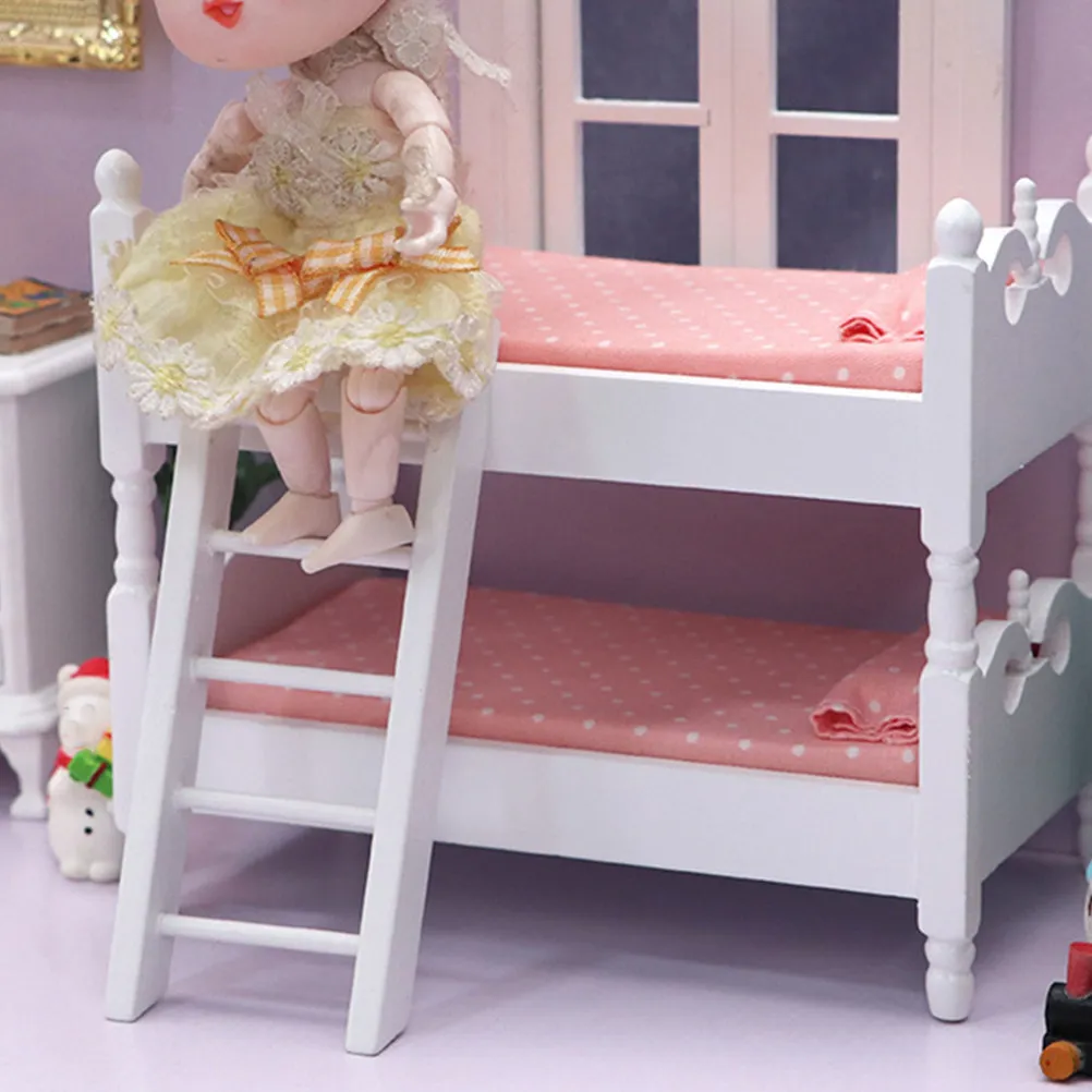 

Charming Mini Bunk Bed 1:12 Proportion Solid Wood Build Compact Size for Mini House Layout Cute Room Aesthetic Upgrade