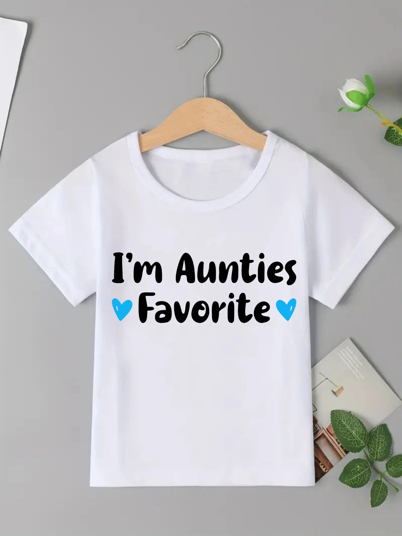 

I Am Aunties Favorite Printed T Shirt Boys Summer Short Sleeve T-Shirt Kawaii Kids Clothes Toddler Soft And Comfortable Shirt