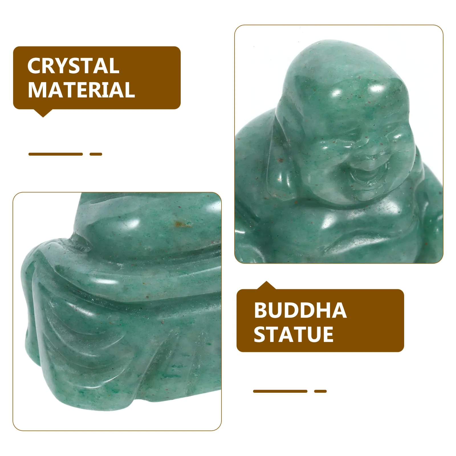 Crystal Buddha Statue Indoor Desktop Ornament Small Compact Design Smooth Surface Comfortable Touch Home Office Garden Zen Decor