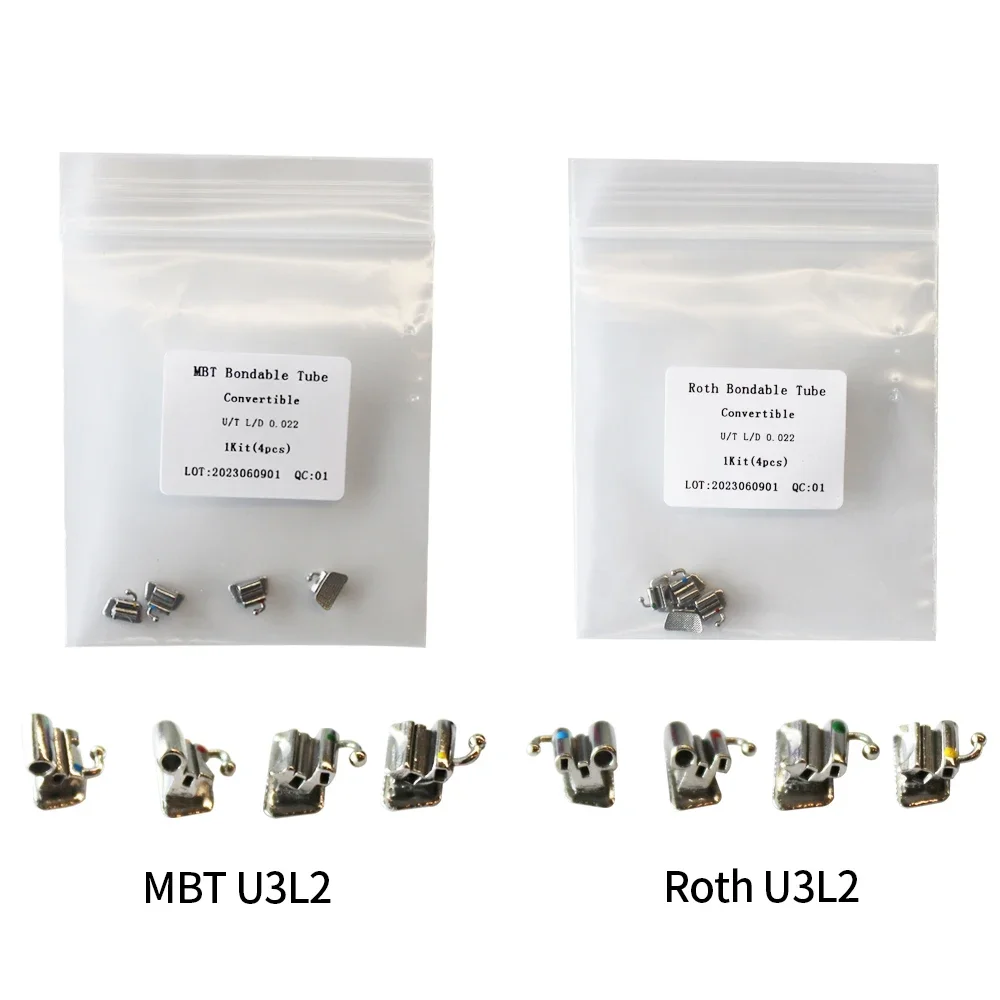 HRRS 5Packs 1st 2nd Molar Monoblock/Mesh Base Edgewise Roth MBT Single Non/Convertible Buccal Tube