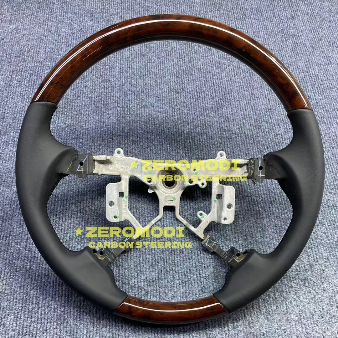 Leather  Wooden Steering Wheel For Toyota Land Cruiser FJ100 03-07 Prado FJ120 03-09 Corolla 03-07 Camry 04-06 Alphard 20-08