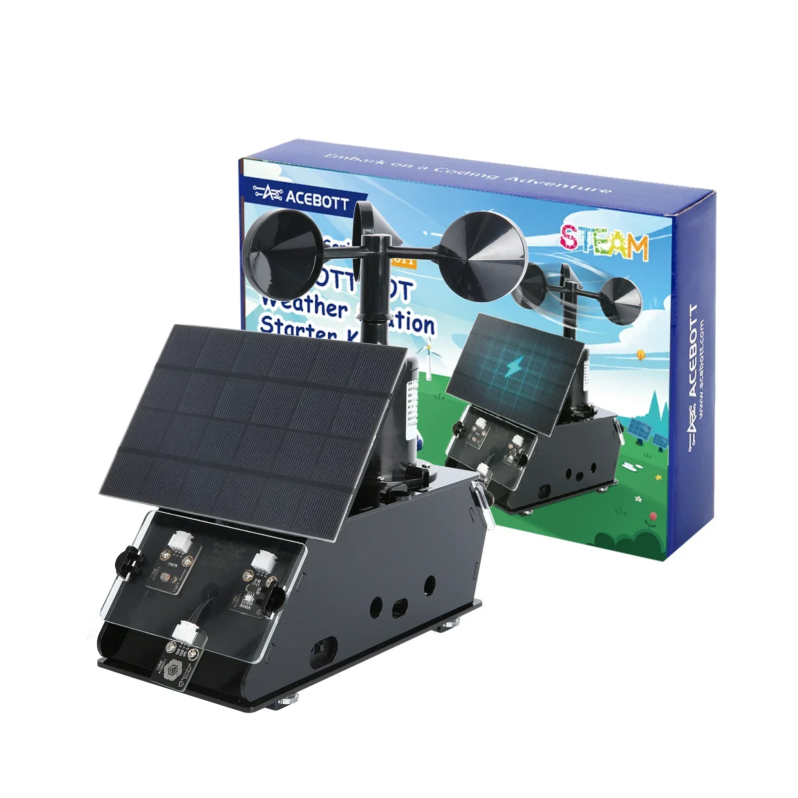 NOWY ACEBOTT IOT Starter Kit Stacja Pogodowa Miernik Prędkości Wiatru Temperatury Wilgotności Prognoza Pogody i Barometr dla ESP32 Ard