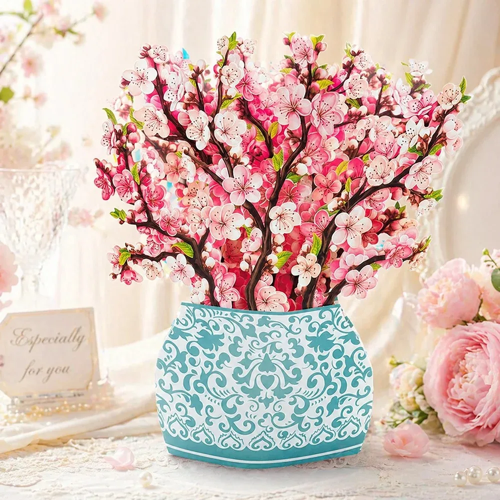 3D-Grußkarten mit Pop-Up-Blumen, Hochzeitskarte, Jahrestag, Erntedankfest, Valentinstag, Geburtstag, Geschenk, Dankeskarte, handgefertigte Karten