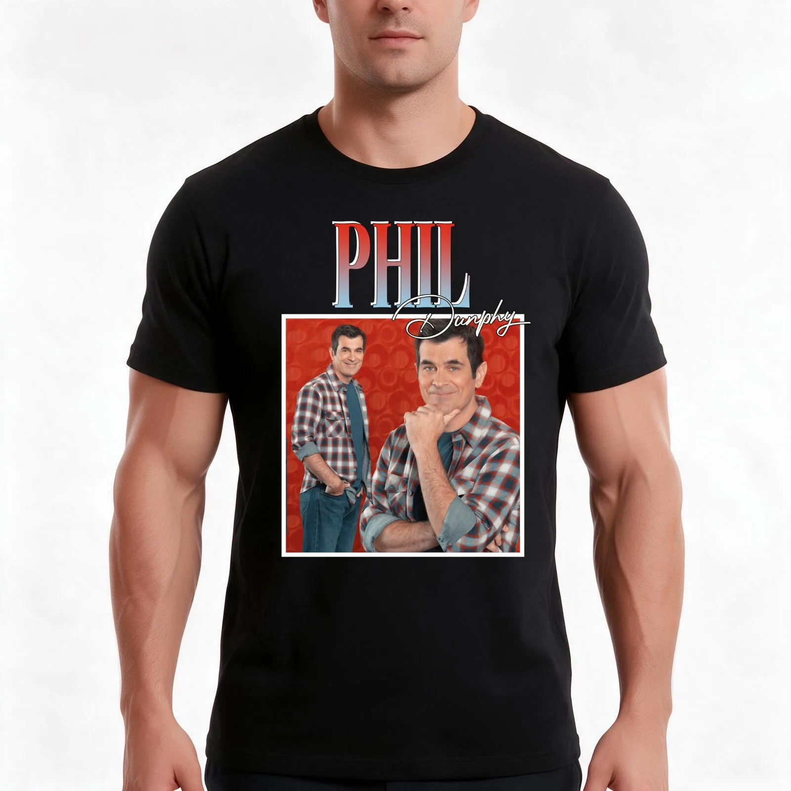 Phil Dunphy T-Shirt Summer Casual Cotton Tee Oversized Streetwear Tops Vintage Graphic Print Loose Fit Short Sleeve