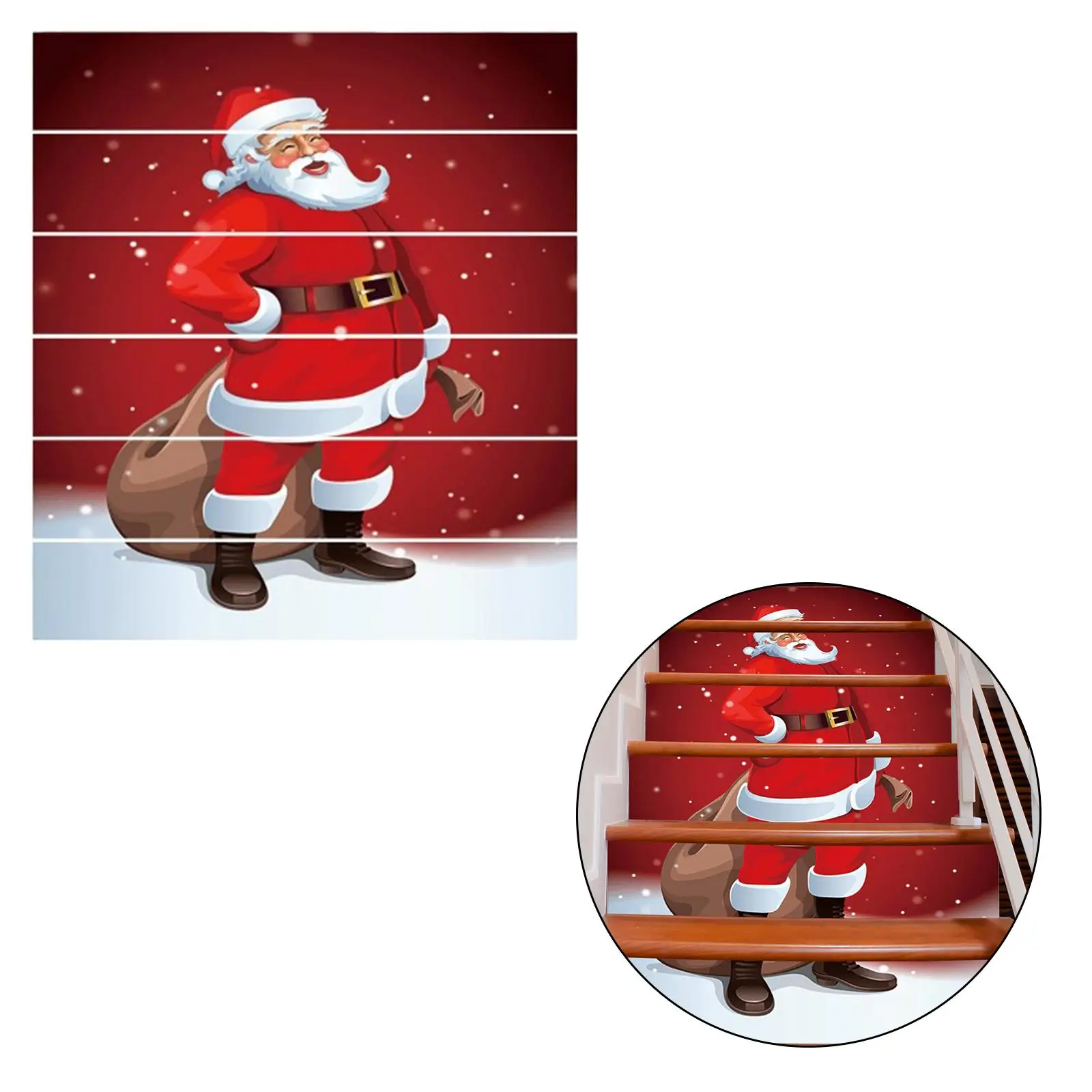 Santa Claus Stair Stickers Removable Versatile Supplies 3D Stereoscopic Effect Wall Decal Home Decor Decals Xmas Stair Sticker