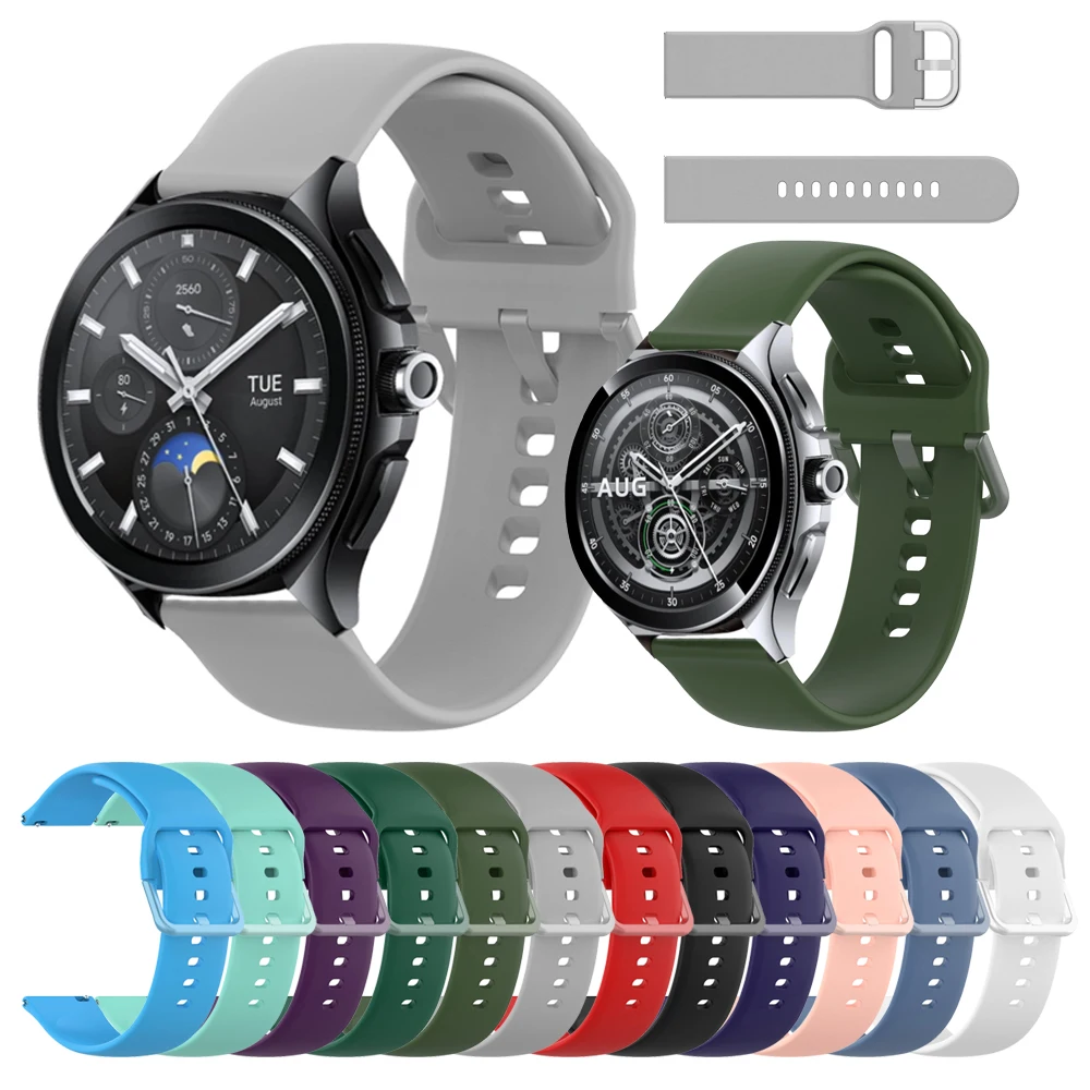 22mm Sport Silicone Strap For Xiaomi Bands Watch S1 Active Pro Watch 2 Pro/S3/S2 46mm/Color 2 Bracelet Watchband Accessorie Belt