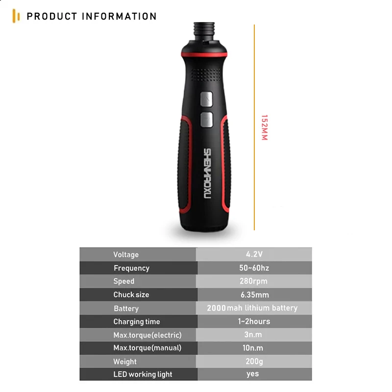 Imagem -02 - Mini Chave de Fenda Elétrica com Bateria de Lítio 4.2v 2000mah Led Super Torque Mini Broca Substituir Chave de Fenda Tradicional Ferramentas Elétricas