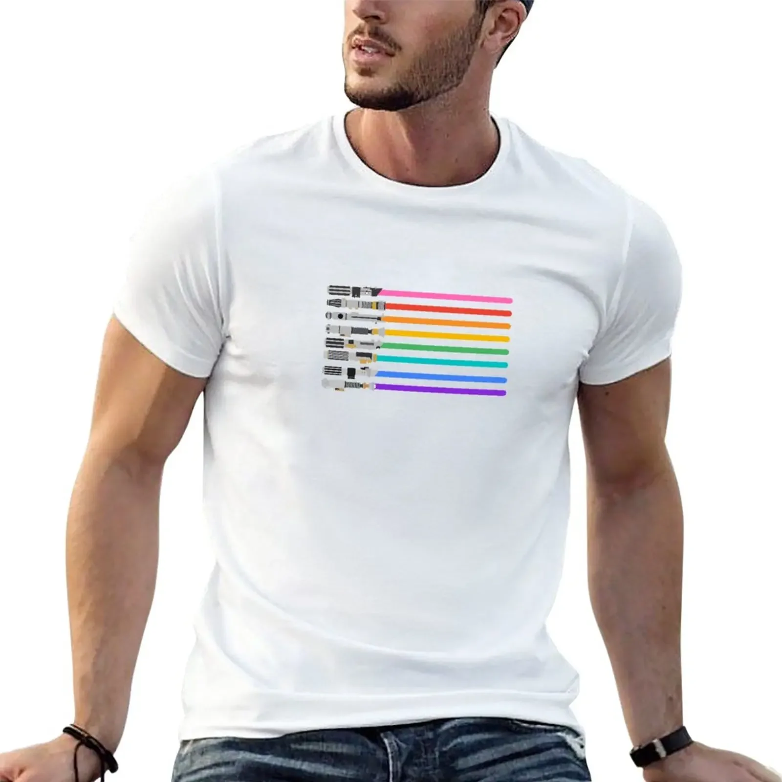 New Pride Lightsabers T-Shirt vintage clothes graphic t shirt graphics t shirt T-shirt short big and tall t shirts for men