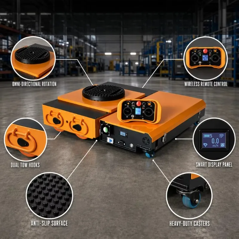 30T Heavy Duty Electric Tank Transporter Battery Powered Wireless Remote Control Machine Moving Skates for Industrial Factory