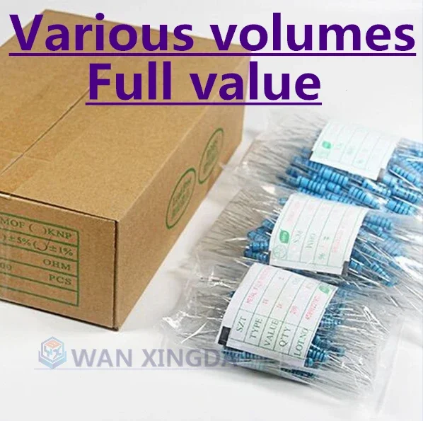 Résistance à couche métallique, 3W, 1%, 0,1 R, 0,12 R, 0,15 R, 0,18 R, 0,22 R, 0,24 R, 0,27 R, 0,3 R, 0,33 R, 0,36 R, 0,39 R, 0,43 R, 0,47 R, 0,5 R, 0,1 R-1M, 10 pièces