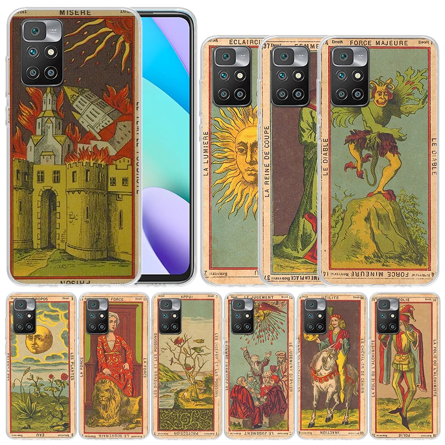 Tarot Cards Reading Art Soft Cover for Redmi 12 12C 10 10A 10C 9 9A 9C 9T Print Phone Case 8 8A 7 7A K20 6 Pro 6A S2 K40 Pattern