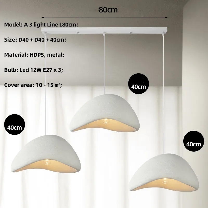 Nordic Wabi Sabi 3 Licht Led Hanglampen Eetkamer Minimalisme E27 Opschorten Lamp Voor Bar Moderne Lustre Opknoping Lamp armaturen