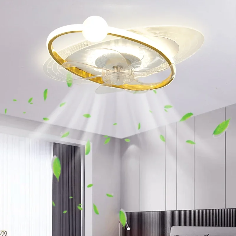 220V Modern Interstellar Starry Sky Ceiling Fan with Remote Control, Living Room, Bedroom, Dining Room Fan, Pendant Light