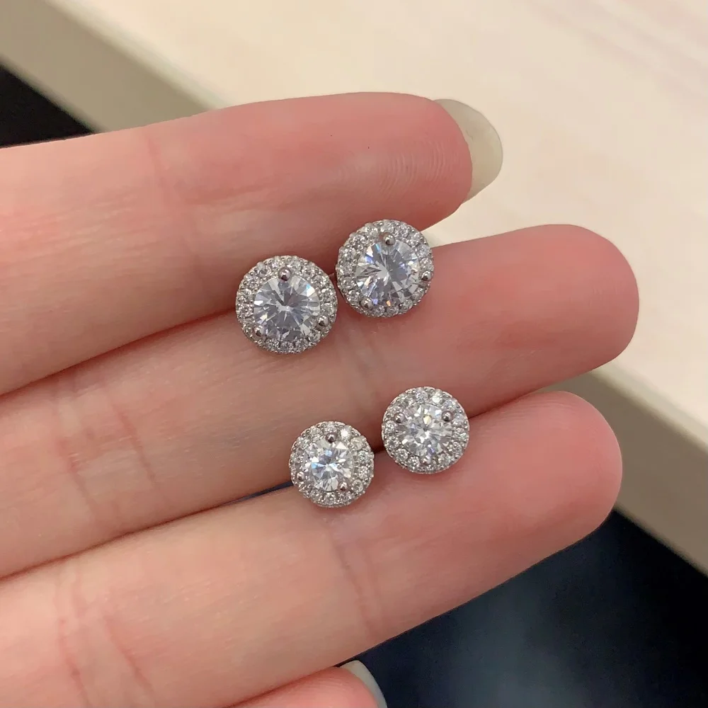 APART 0.75ct Sparkling Birthday Gift Gresent S925 Silver Hypoallergenic Rhodium Plated Zirconia Fine Fashion Stud for laday