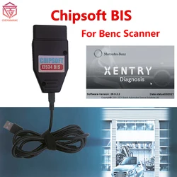 For Mercedes Benz Chipsoft J2534 BIS VCI Diagnostic Cable J2534 Adapter Passthru Scanner Simulator Mode OBD2 Car Diagnostic Tool