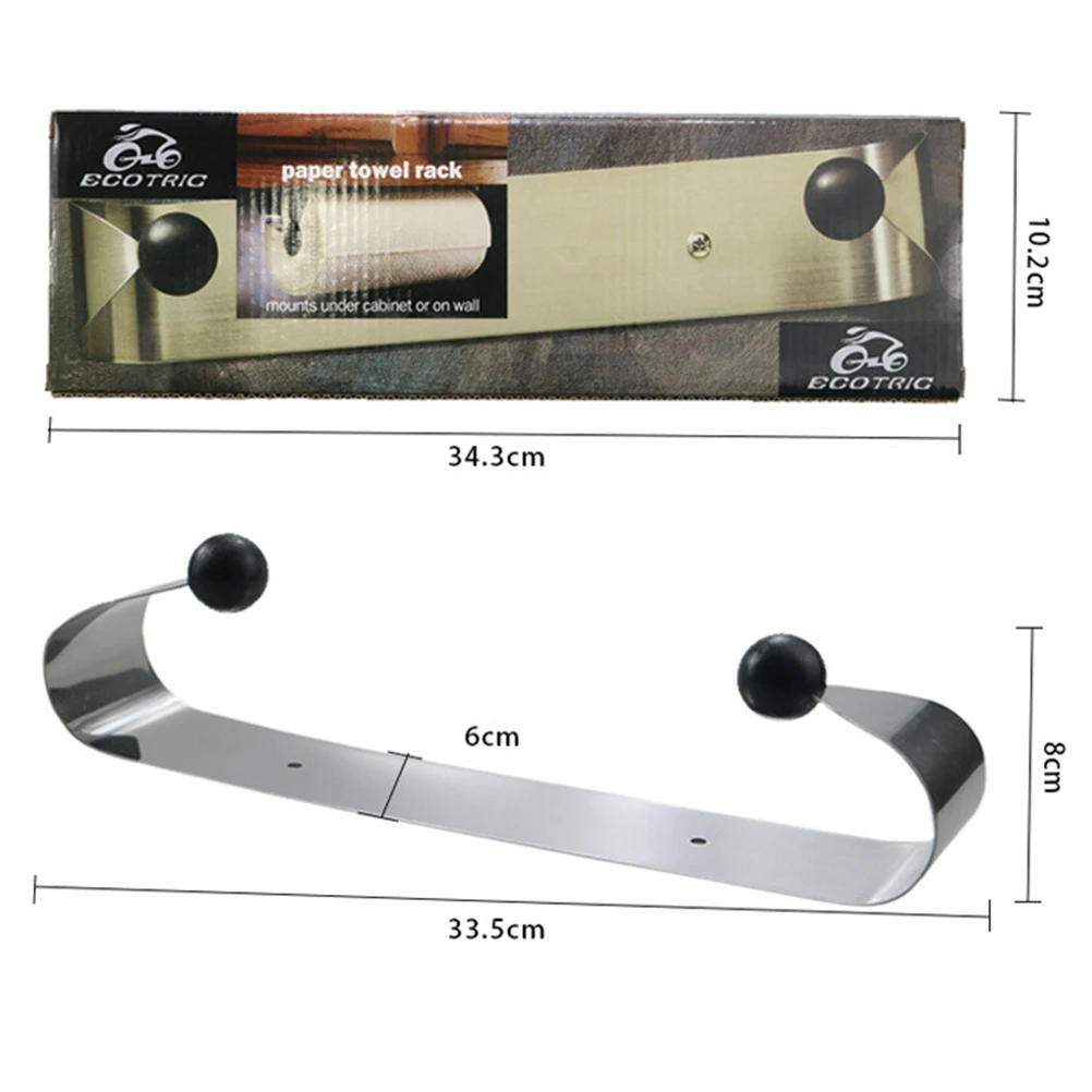 

33.5X8Cm Kitchen Paper Towel Holder Stainless Steel Wall Mounted Roll Paper Holder For Bathroom Bedroom Office Garden Shed