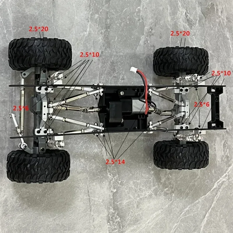 

Metal Upgrade Tie Rod Shock Absorber Tie Rod Seat Nine Piece Set For Feiyu FY003-5A WPL C14 C24 1/16 RC Car Parts