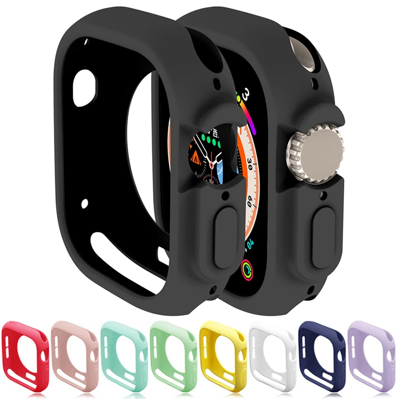 Candy Soft Silicone Case for Apple Watch Cover 9 8 7 6 5 45mm 42mm 38mm 44mm 40mm 41mm Protection Iwatch Serie Ultra 49mm Bumper