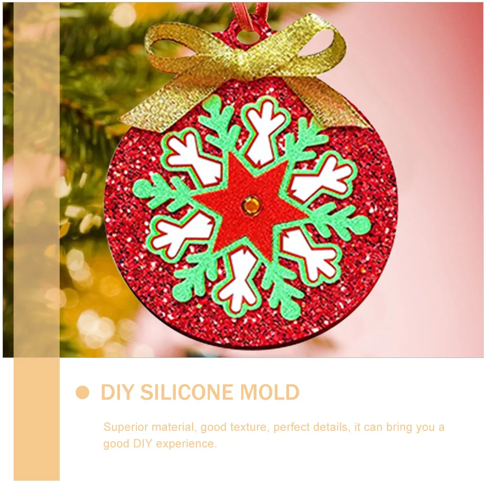 

4 Pcs Epoxy Resin Silicone Mold Christmas Decorations Silica Gel DIY Round Plaque