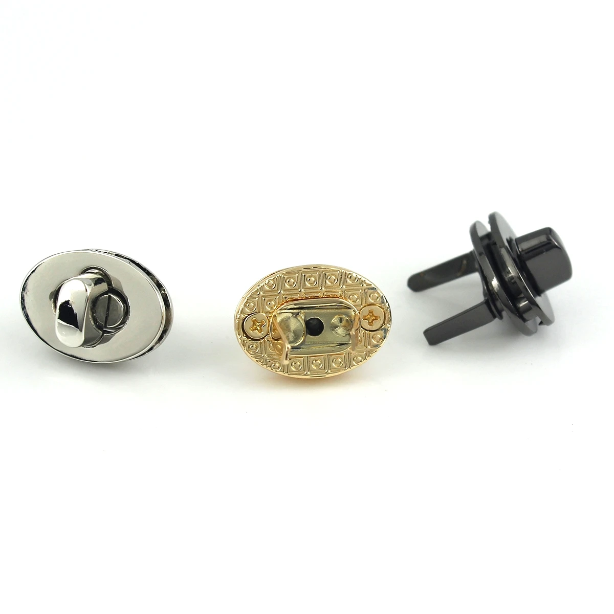 1piece Metal Bag Turn Lock Clasps Closure Buckle Oval Shape Leather Craft Women Bag Parts Purse Handbag Shoulder DIY Accessories