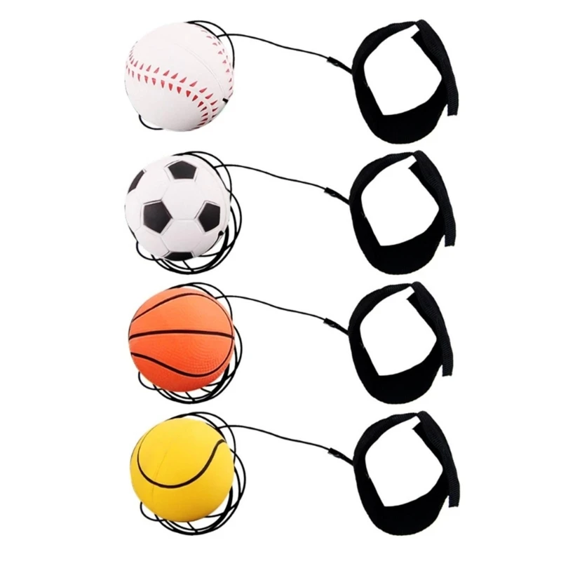 4Pieces Sports Wrist Ball Wrist Return Ball, Wrist Return Ball Sport Baseball on String for Wrist Exercise and Play Toy