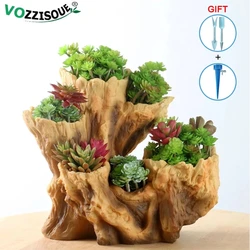 Nordic Pastoral Large Resin Imitation Tree Root Flowerpot Indoor Bonsai Plant Pots for Succulents Office Decoration Planter