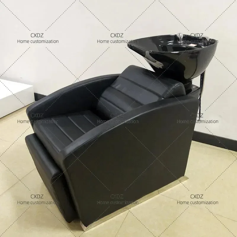 Modern Simple Shampoo Bed for Hair Salon and Home Use Semi Reclining Wash Basin Chair with Flush System Direct Factory Sale