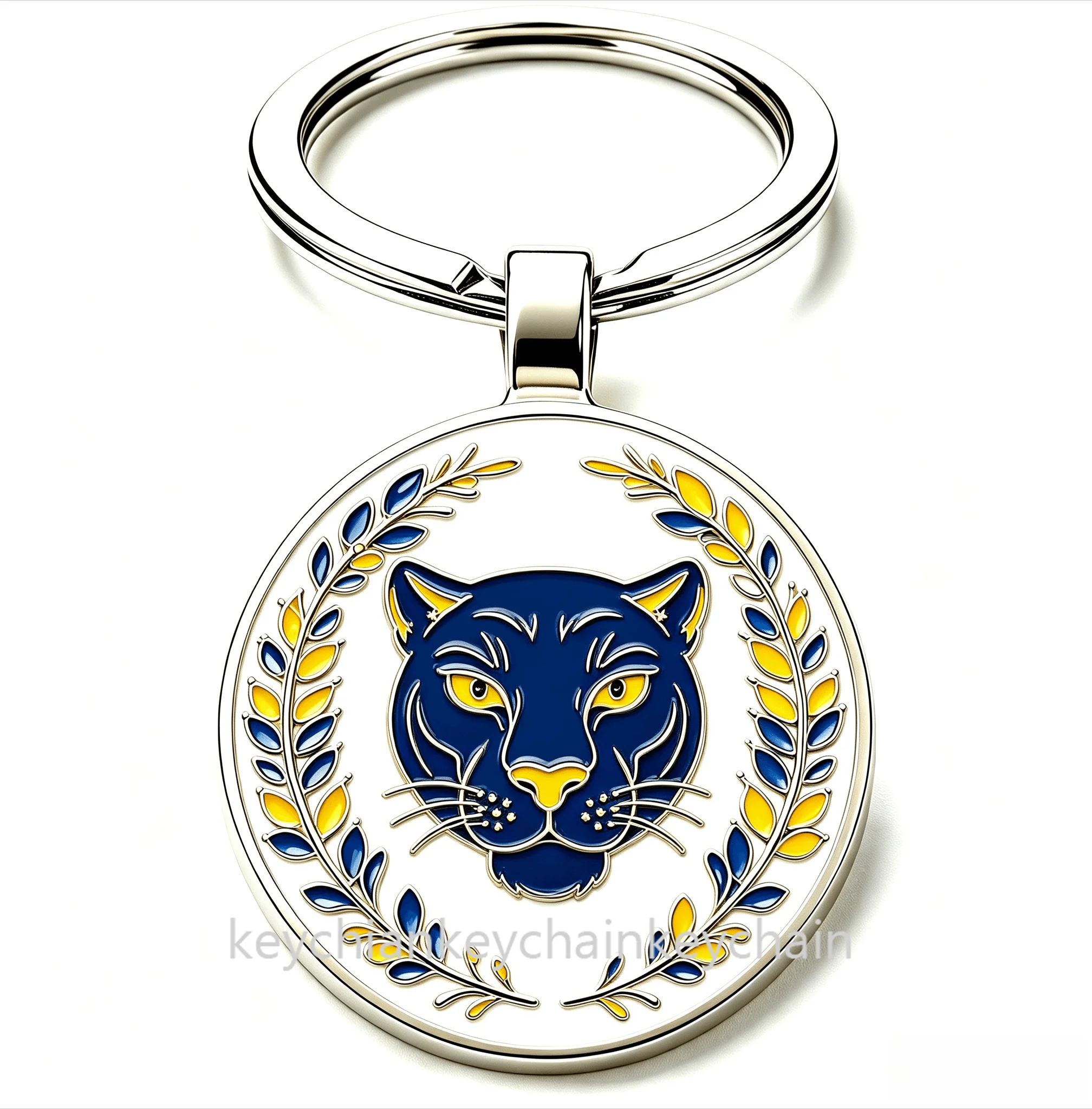 Ukraine Blue Yellow Animal: leopard Keychain Pendant Key Ring Bag Car Key Chain Souvenir Gift
