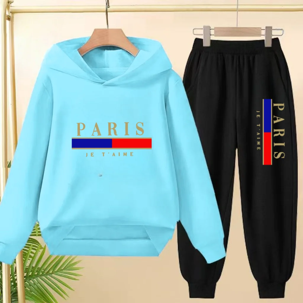 2026 New style Kids Brand Tracksuit Boys Girls Fashion Sweatshirt Sweatpants 2 Piece Spring Autumn Children Hooded Casual Hoodis