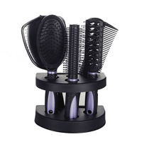 5Pcs/set Haircut Comb+Mirror+Storage Holder Kit Professional Anti-static Hair DIY Styling Hairdressing Combs Makeup Tools