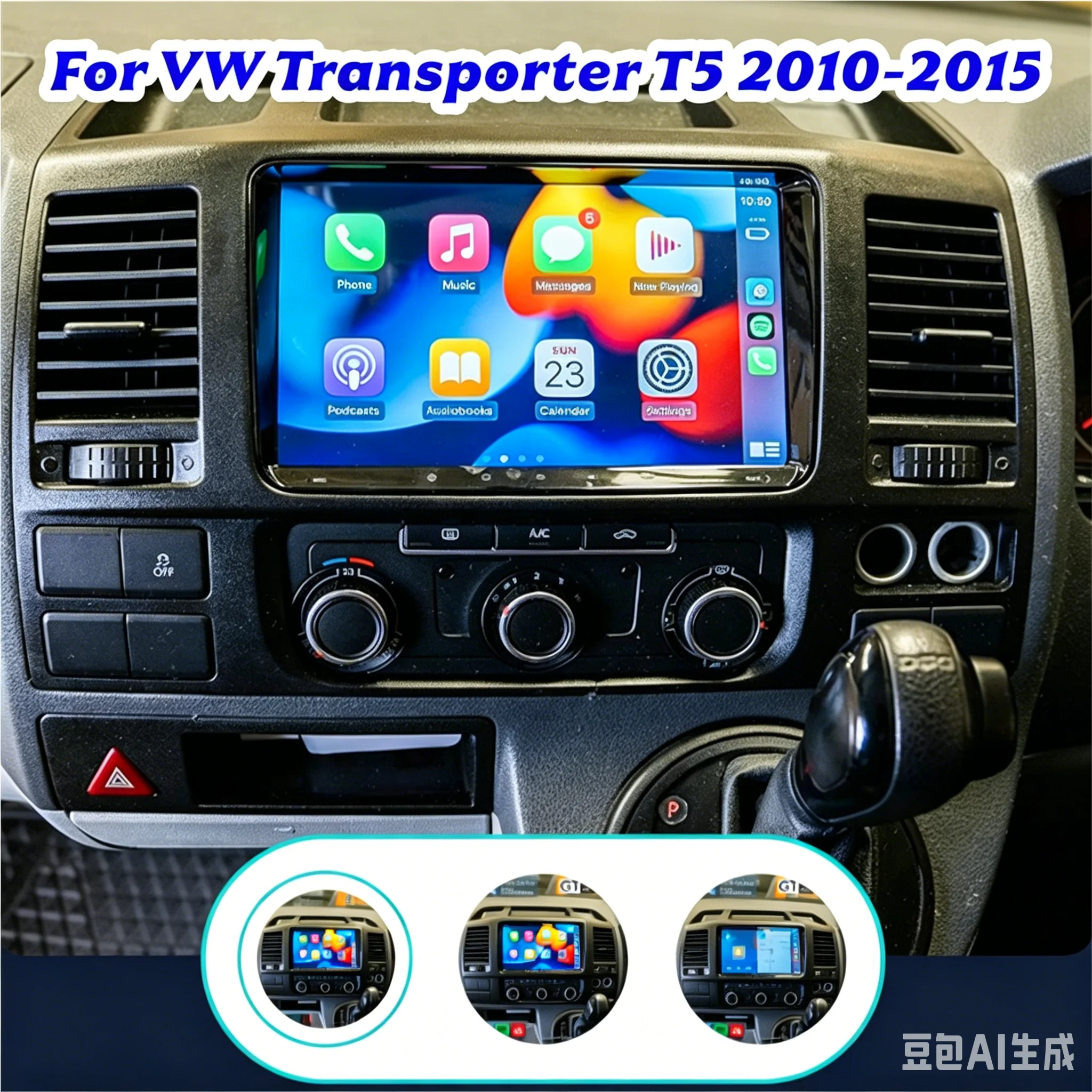 

9" Wireless Apple Carplay Android 15 Car Stereo Radio For VW Transporter T5 2010-2015 Multimedia Player 8+128GB WIFI GPS Navi
