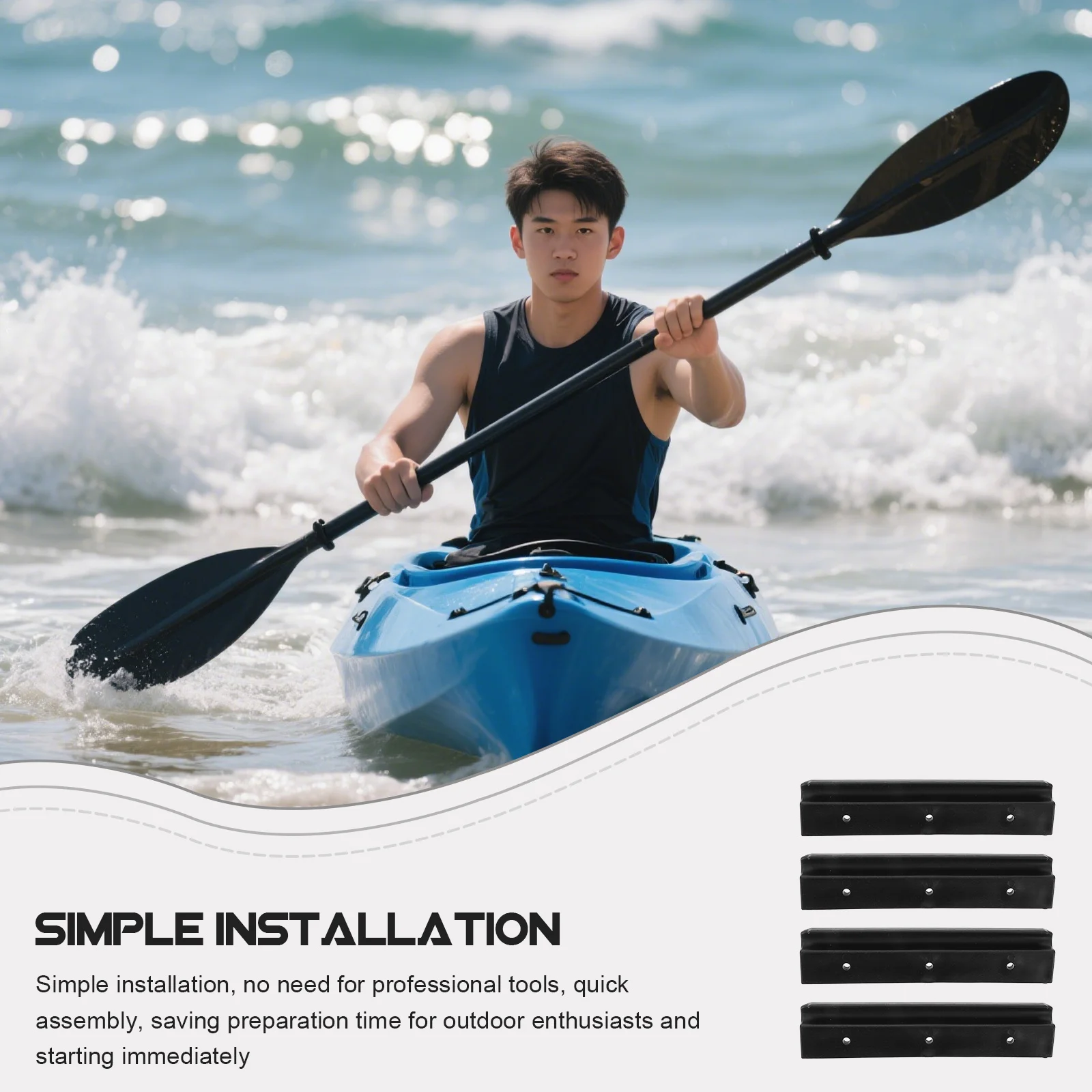 4 قطعة مقعد قارب قابل للنفخ مقاطع البلاستيك كاياك هوك بين قوسين حامل مقعد متحرك لزورق الصيد الترفيه الرياضات المائية #2