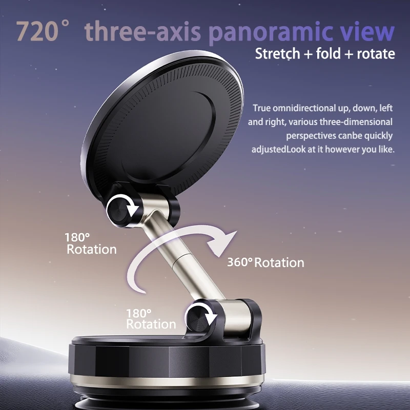 حامل هاتف مغناطيسي لشفط الفراغ 720 ° كوب شفط أوتوماتيكي قابل للدوران مع الماس المتلألئ لهاتف آيفون 2026 #5