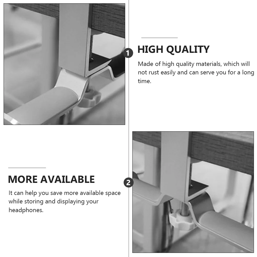 

Headphone Hanger Aluminum Alloy Storage Rack Earphone St Accessories Space Saver Design Long Term Use Headset Hook