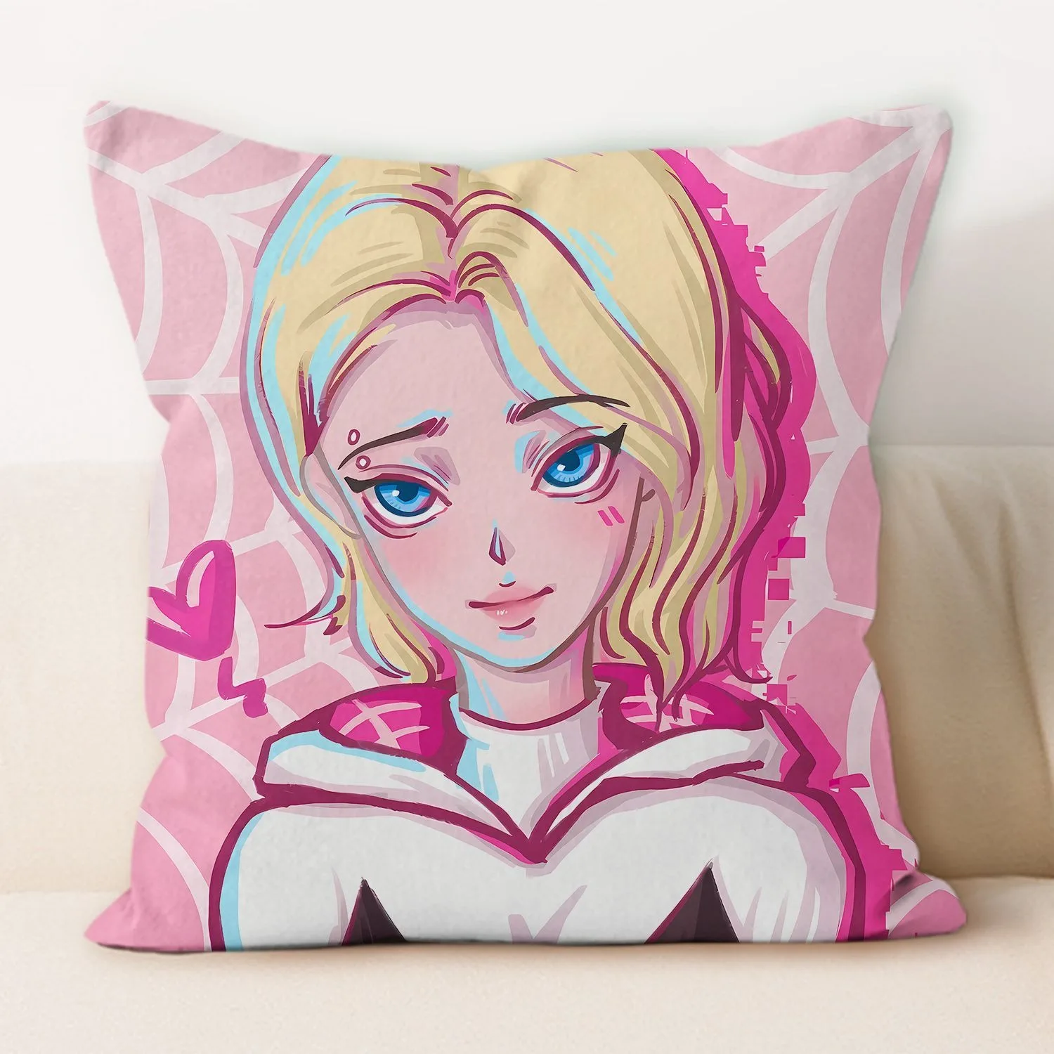 Superhero Spiderman Pillowcase Spider Gwen Printed Pillowcase Living Room Sofa Chair Cushion Cover Room Home Decor Gift