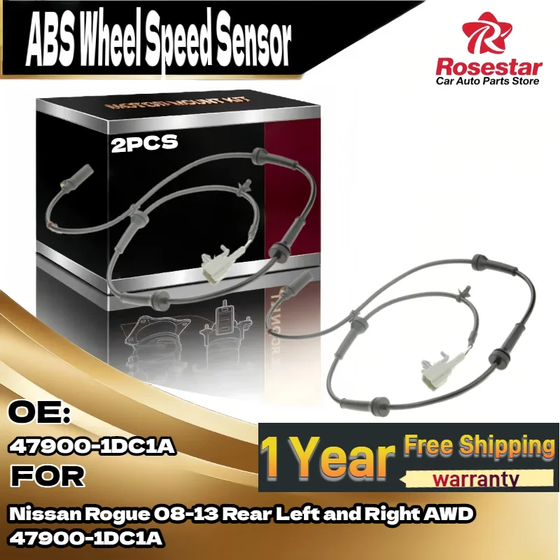 

For 2x Auto ABS Speed Sensor 47900-1DC1A for Nissan Rogue 2008-2013 Rear Left and Right AWD
