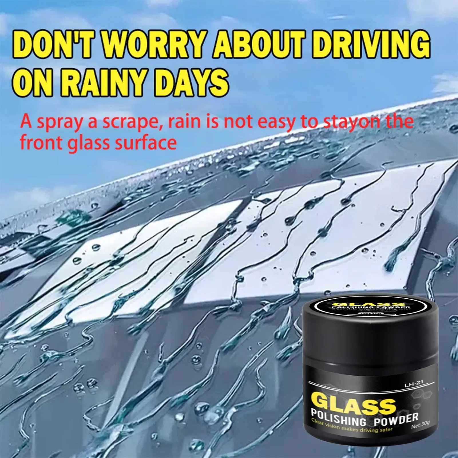 Glass Polishing Powder 30g Auto windshield oil film Remover Cerium Oxide Powder Detergent Window Cleaner Car Scratch Repair Tool