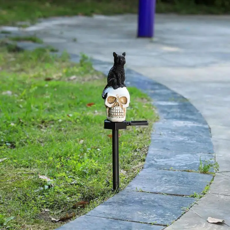 

Solar Stake Lights Outdoor Landscape Path Lights Skeleton Head Cartoon Animal Lamp Auto-on/off Waterproof Resin For Flower Bed