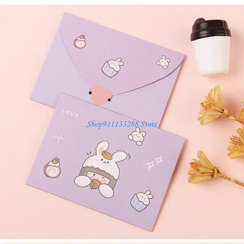 G88D Birthday Card Cartoon Animal Greeting Cards Envelope Memos Card Festival Card