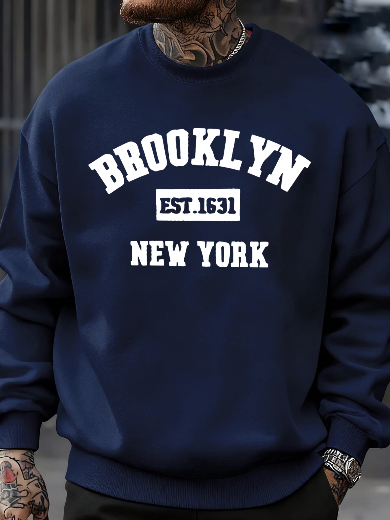 Brooklun New York Brief Muster Sweatshirt Mann Mode Casual Pullover Fleece Oversize Sweatshirts Herbst All-Match-Kleidung