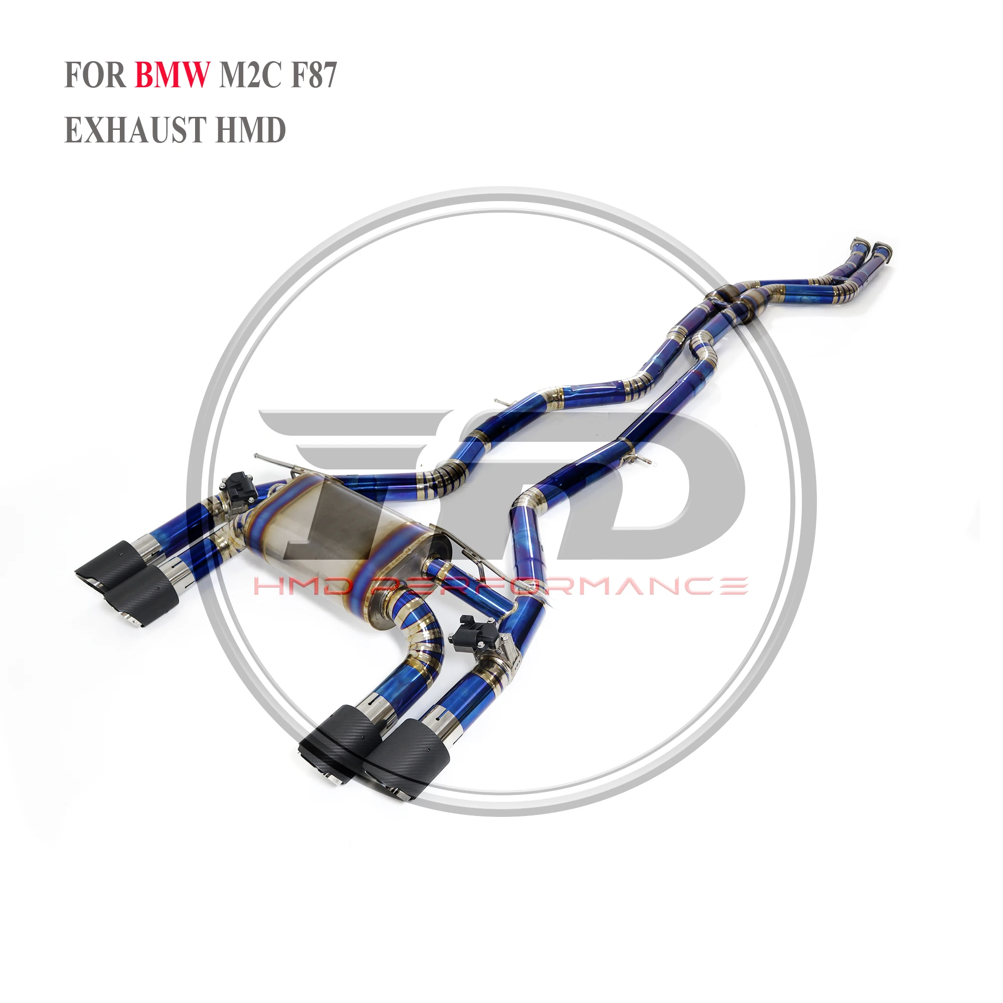 HMD Hot Sale Titanium Exhaust System Performance Catback for BMW M2C F87 3.0T  With valves tips