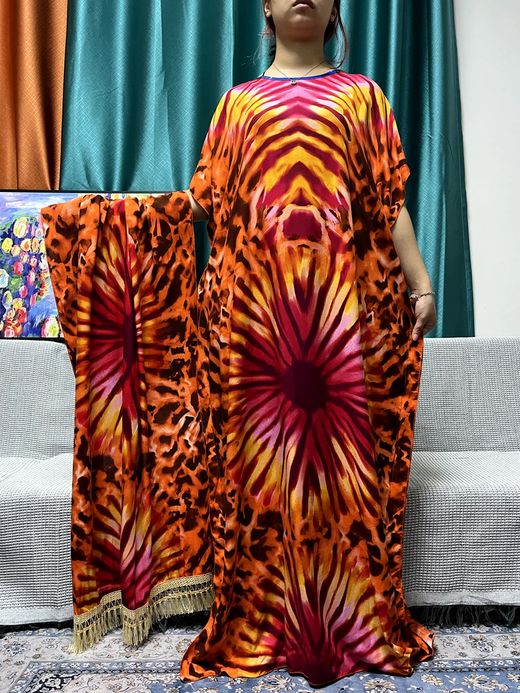 Abayas para mulheres oração vestuário com lenço, Dubai Floral algodão solto feminino robe, Africano Turquia Islam marroquino Caftan vestidos