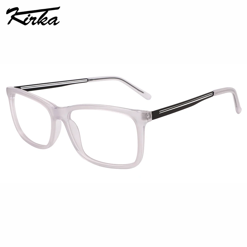 

Kirka Unisex Eyewear Acetate Matt Stripes Colors Glasses Frame Stripes Hollow-Carved Metal Temples Optical Eyeglasses WD2203