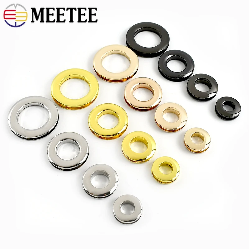 

10Pcs Meetee 10-25mm Metal Eyelet Buckles Screw Back Grommet Clasp Bag Strap O Ring Hook DIY Leather Craft Hardware Accessories
