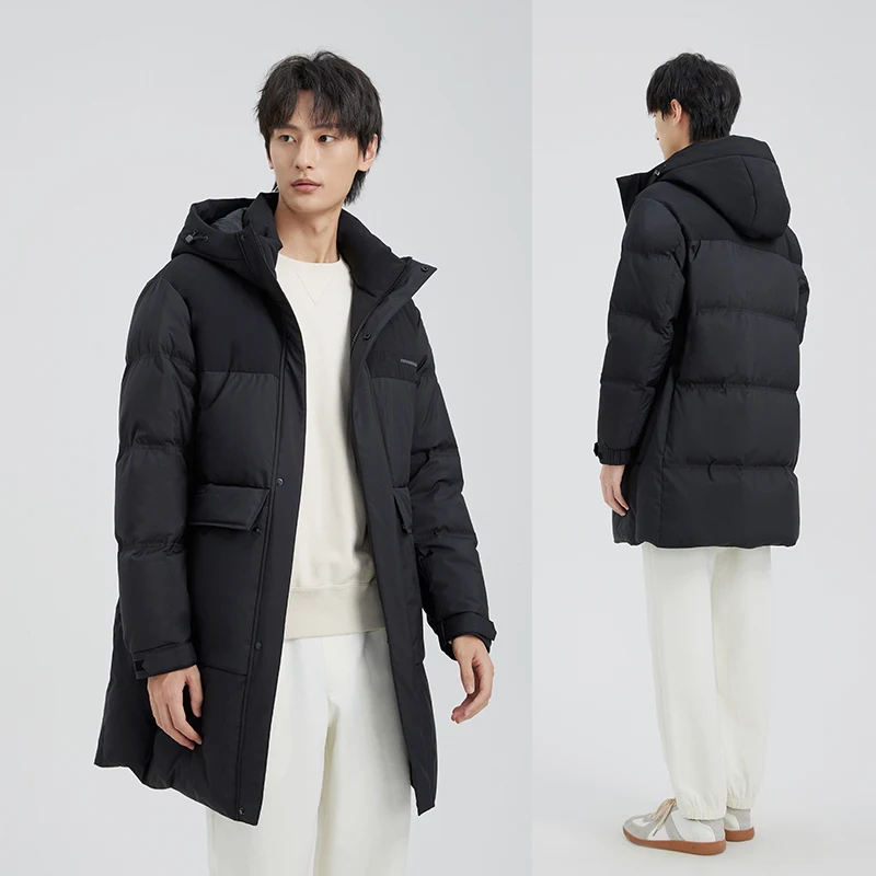 

Chericom Men's Winter Padded Jackets Mid-length Thick Warm Hooded Duck Down Puffer Jacket Cold Windproof Padded Coat Y299663Y